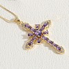 Cross Brass Micro Pave Cubic Zirconia Pendant Necklaces FS-WG6E3F1-07-1