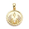 Brass Micro Pave Cubic Zirconia Pendants KK-T070-39G-1