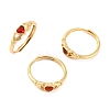 Hand with Heart Natural Carnelian Agate Adjustable Rings RJEW-Q817-06G-02-1