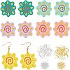 3D Printed Sunflower Charm Dangle Earring Making Kit for Girl Women DIY-OC0007-69-1