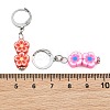 Handmade Polymer Clay Flower Pendant Locking Stitch Markers HJEW-SC0001-45-3