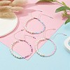 3Pcs 3 Color Glass Seed & Natural Pearl Braided Bead Bracelets Set BJEW-JB09572-2