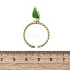 Brass Enamel Open Cuff Rings for Women RJEW-F179-08G-03-3