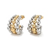 Ion Plating(IP) 304 Stainless Steel C-Shaped Stud Earrings EJEW-Z068-27G-1