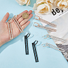 4 Pairs 4 Colors Rhinestone Hollow Rectangle Dangle Hoop Earrings EJEW-FI0002-67-3