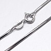 Anti-Tarnish Rhodium Plated Sterling Silver Snake Chain Necklaces NJEW-M153-15A-20-1