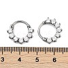 Flat Round 316 Surgical Stainless Steel Clear Cubic Zirconia Hoop Earrings EJEW-G416-21P-5
