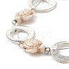 Synthetic Turquoise(Dyed) Turtle Link Bracelets BJEW-JB09195-02-4