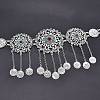 Alloy Colorful Rhinestone Flower Coin Tassel Waist Belly Chains for Women FS-WGD7CCF-02-1