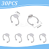 30Pcs Adjustable 304 Stainless Steel Finger Rings Components STAS-UN0059-79A-3