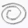 Trendy Men's 201 Stainless Steel Curb Chain Necklaces & Bracelets Sets SJEW-L186-03P-A-3