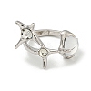 Star Zinc Alloy Rhinestone Open Cuff Ring LS-RJEW-Z048-02P-02-2