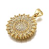 Rack Plating Brass Micro Pave Cubic Zirconia Pendants KK-K401-52B-G-2