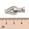 Brass Micro Pave Clear Cubic Zirconia Fold Over Clasps KK-C075-01P-3