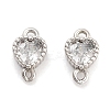 Brass Pave Clear Cubic Zirconia Connector Charms KK-P271-35P-1