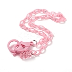 Natural Rose Quartz Beads Necklaces, with Brass Lobster Claw Clasps, Round,  17.7 inch(45cm) long, beads: 8mm.