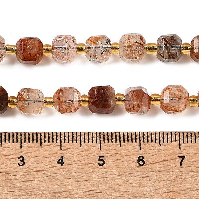 Natural Black Gold Rutilated Quartz Beads Strands GG-CBABD99-03A-1