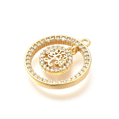 Brass Micro Pave Cubic Zirconia Pendants KK-G519-07G-05-1