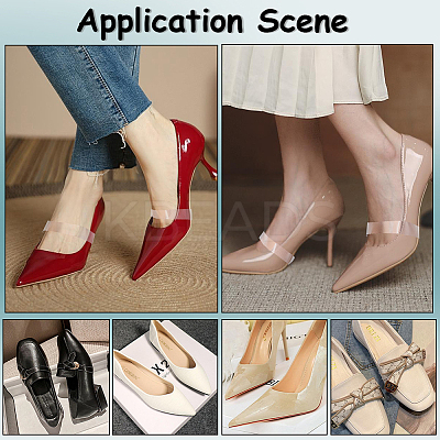 30 Pairs 6 Style Transparent TPU Anti-Loose Shoelace for High-heeled Shoes FIND-CP0001-97-1