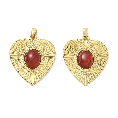 Brass & Natural Carnelian Pendants GG-CBAD360-13G-02-1