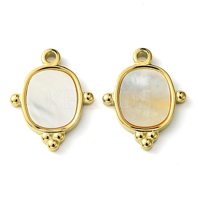 Ion Plating(IP) 304 Stainless Steel Pave Shell Pendants FIND-Z028-07G-1