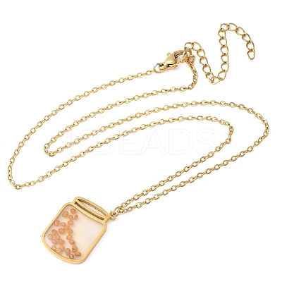 304 Stainless Steel Mustard Seed Faith Pendant Necklaces LS-NJEW-Z063-04G-04-1