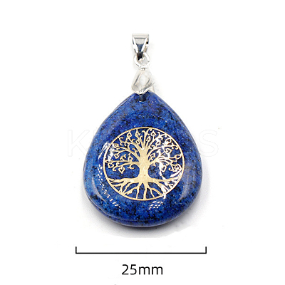 Natural Lapis Lazuli Pendant Necklaces FS-WG13773-04-1