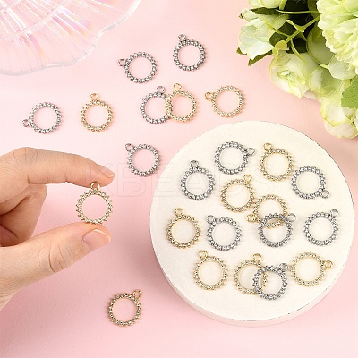 12Pcs Alloy Rhinestone Pendants FIND-YW0007-95G-1
