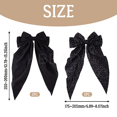 2Pcs 2 Style Polyester/Cloth Bowkont Hair Barrettes for Women Girls DIY-TA0011-57-1