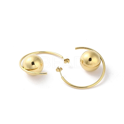 Ion Plating(IP) 304 Stainless Steel Stud Earrings EJEW-M249-02G-1