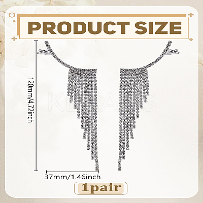 1 Pair Alloy Rhinestone Tassel Stud Earrings for Women EJEW-LP0012-22P-1