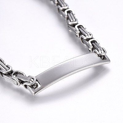 Tarnish Resistant 201 Stainless Steel ID Bracelets BJEW-F331-07P-1
