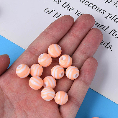 Opaque Striped Acrylic Beads LS-MACR-S373-27A-08-1