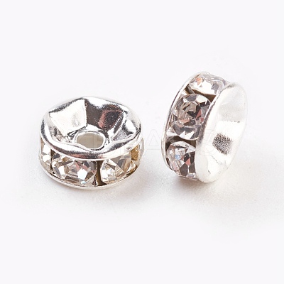 Brass Grade A Rhinestone Spacer Beads RB-A014-Z7mm-01S-1