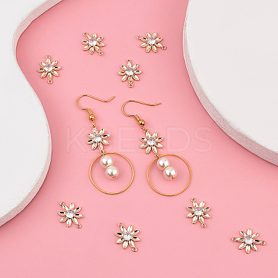 Brass Clear Cubic Zirconia Connector Charms KK-BBC0002-18-1