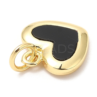Rack Plating Brass Heart Charms KK-A185-24G-01-1