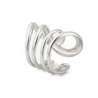 304 Stainless Steel Multi-layer Cuff Rings for Women RJEW-G338-16P-1