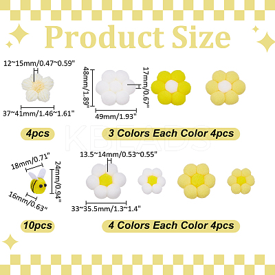 42Pcs 9 Styles Handmade Cotton Knitting Ornament Accessories DIY-WR0005-08-1