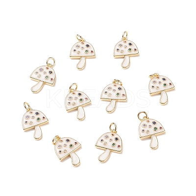 Brass Micro Pave Colorful Cubic Zirconia Pendants KK-C100-09G-1