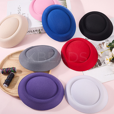 8Pcs 8 Colors Fabric Pillbox Stewardess Fascinator Hat Base for Millinery AJEW-GF0010-95-1
