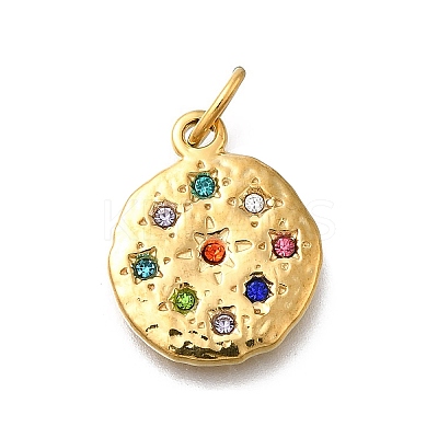 304 Stainless Steel Rhinestone Pendants STAS-R159-54G-1
