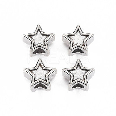 Tibetan Style Alloy European Beads Settings for Enamel TIBEB-N007-029-1