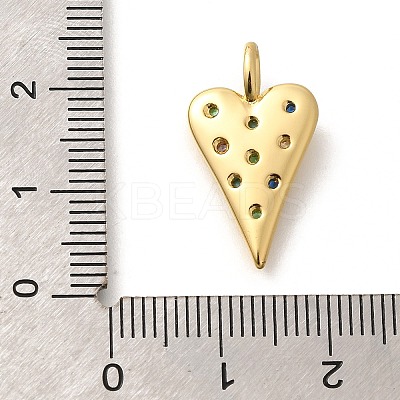 Rack Plating Brass Micro Pave Cubic Zirconia Pendants KK-M296-06G-1