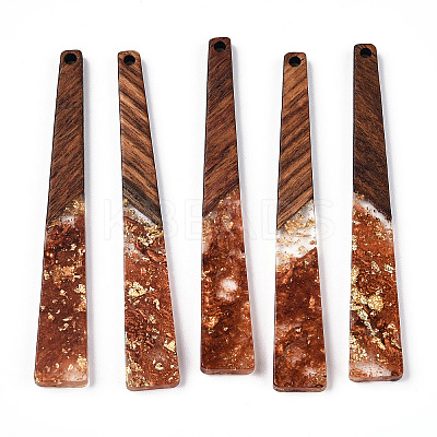 Transparent Resin & Walnut Wood Big Pendants RESI-N039-68D-1