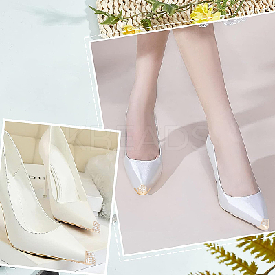8Pcs 4 Styles Iron with Crystal Rhinestone Toe Cap Covers FIND-GF0005-11-1