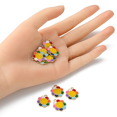 Alloy Enamel Pendants ENAM-YW0002-26LG-1