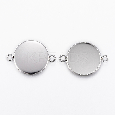 Non-Tarnish 304 Stainless Steel Cabochon Connector Settings LS-X-STAS-E146-19P-18mm-1