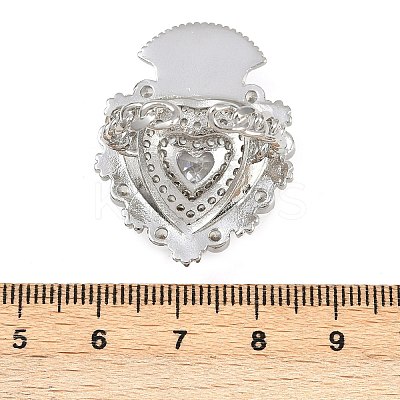 Brass Micro Pave Clear Cubic Zirconia Cuff Rings RJEW-P155-04D-P-1