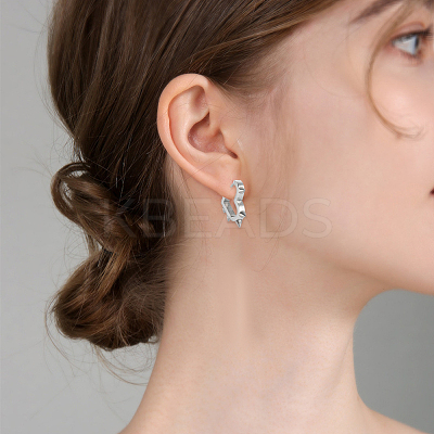 6Pcs 3 Colors Stainless Steel Hoop Earrings EJEW-BBC0001-88-1