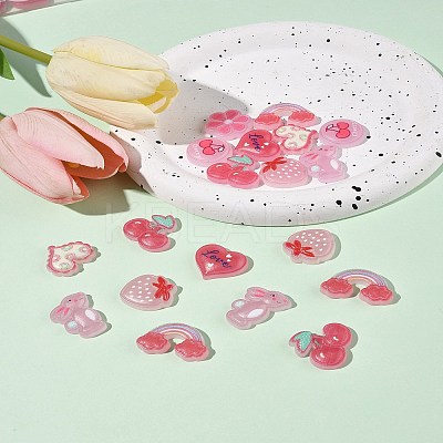120Pcs 8 Style Plastic Enamel Cabochons KY-FS0001-38-1